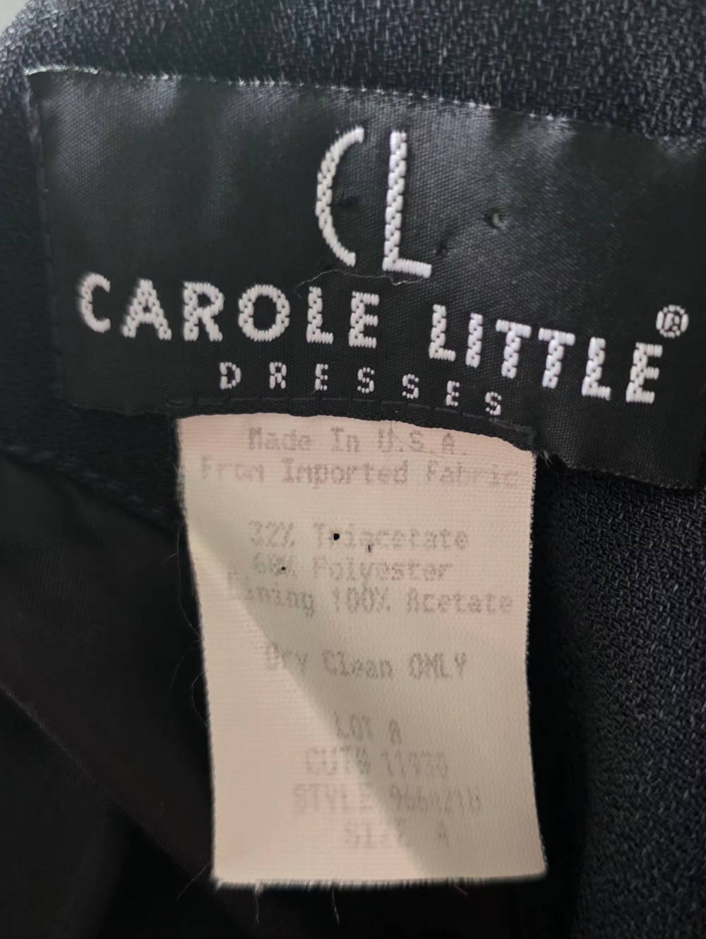 Carole Little Formal Black Cocktail Dress, Draped Chiffon Neckline, Size 4 - Picture 3 of 3